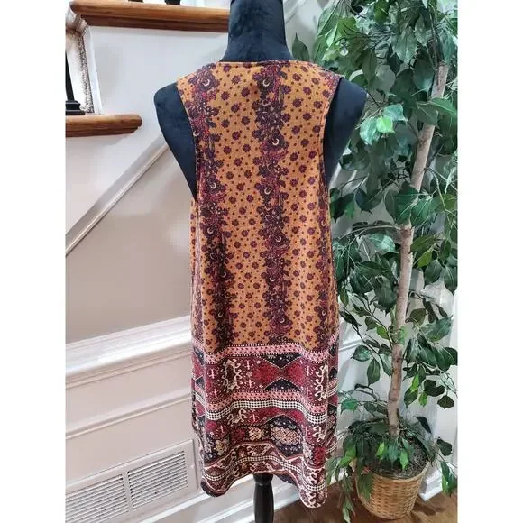 Est. 1946 Women Brown Polyester Sleeveless Casual Open Front Vest Size Large - Picture 6 of 12